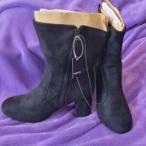 Torrid Suede Black Heeled Boots